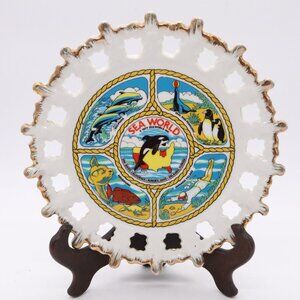 Vintage Sea World Collector's Plate Vintage 70's Japan 8" Killer Whale